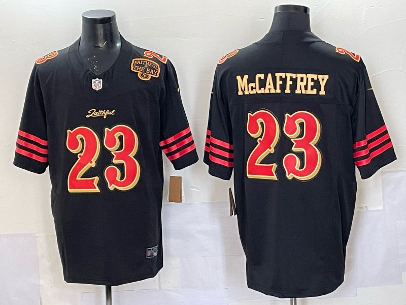 Men Nike San Francisco 49ers 23 Mccaffrey black 5th generation Limited NFL 2025 Jersey 0065